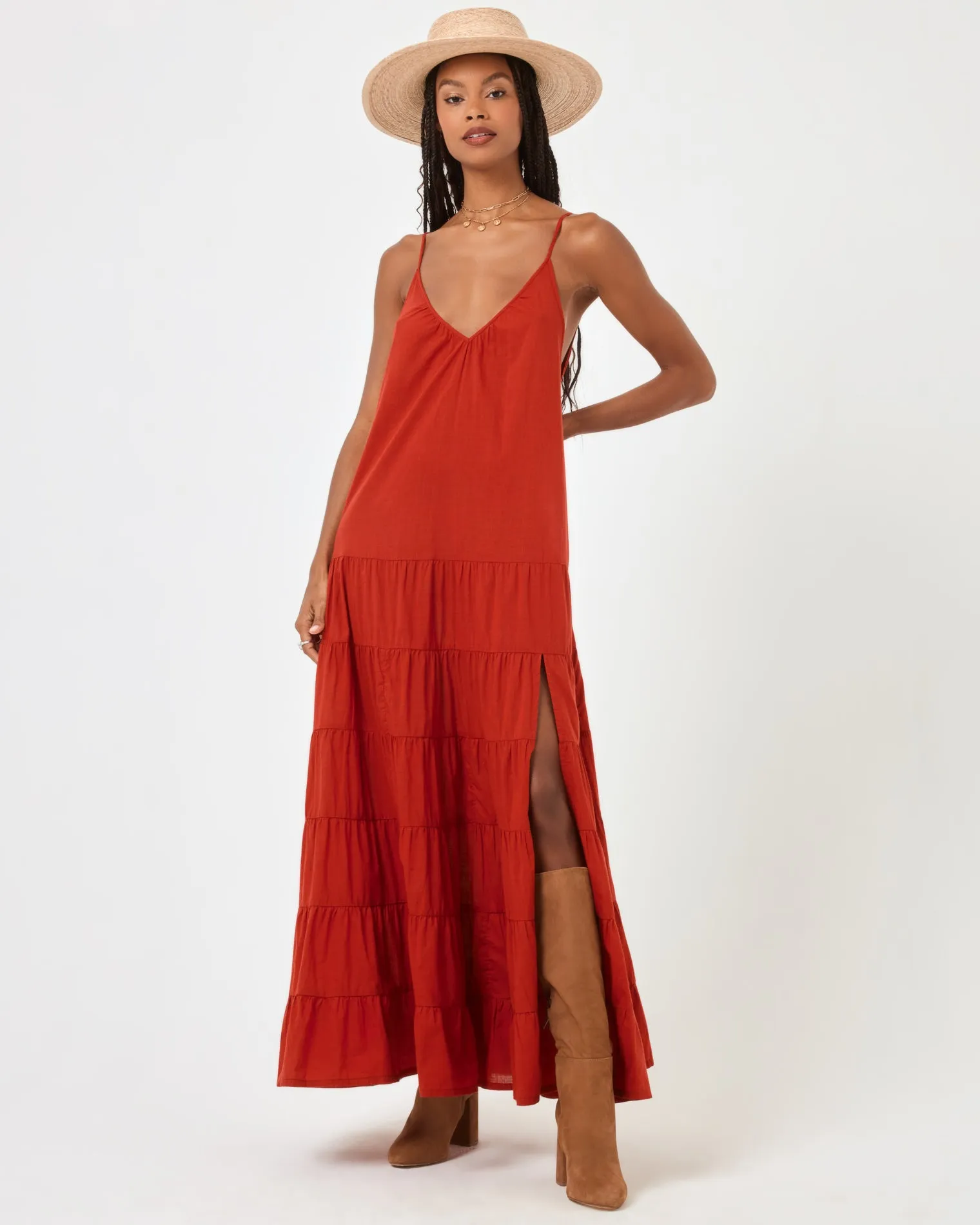 Goldie Cover-Up Dress - Redwood