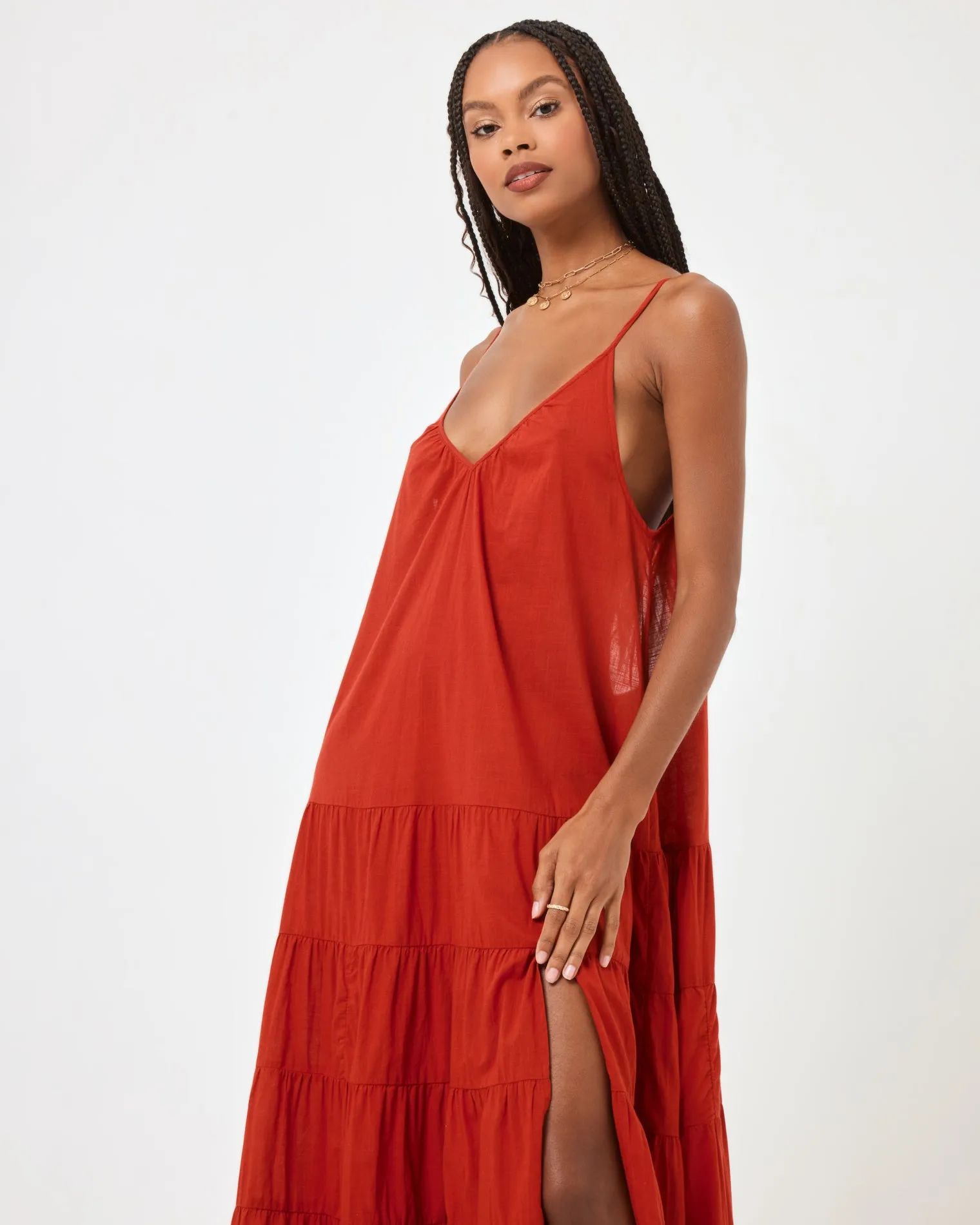 Goldie Cover-Up Dress - Redwood