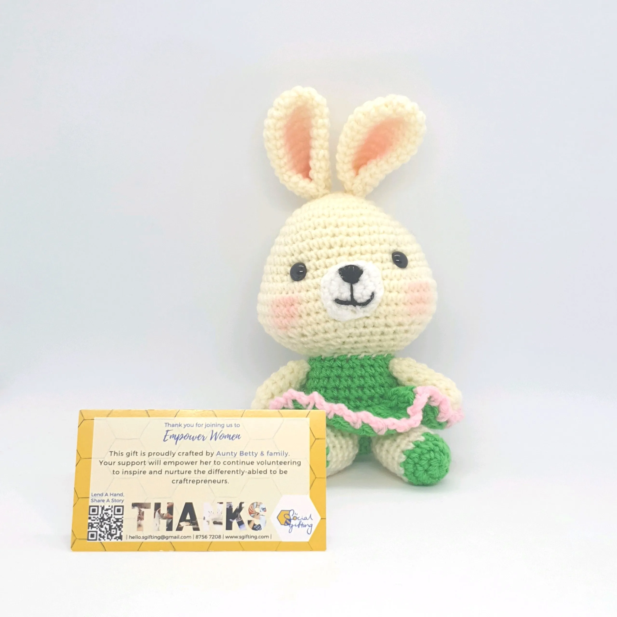 Hand Crocheted Bunny with Dress