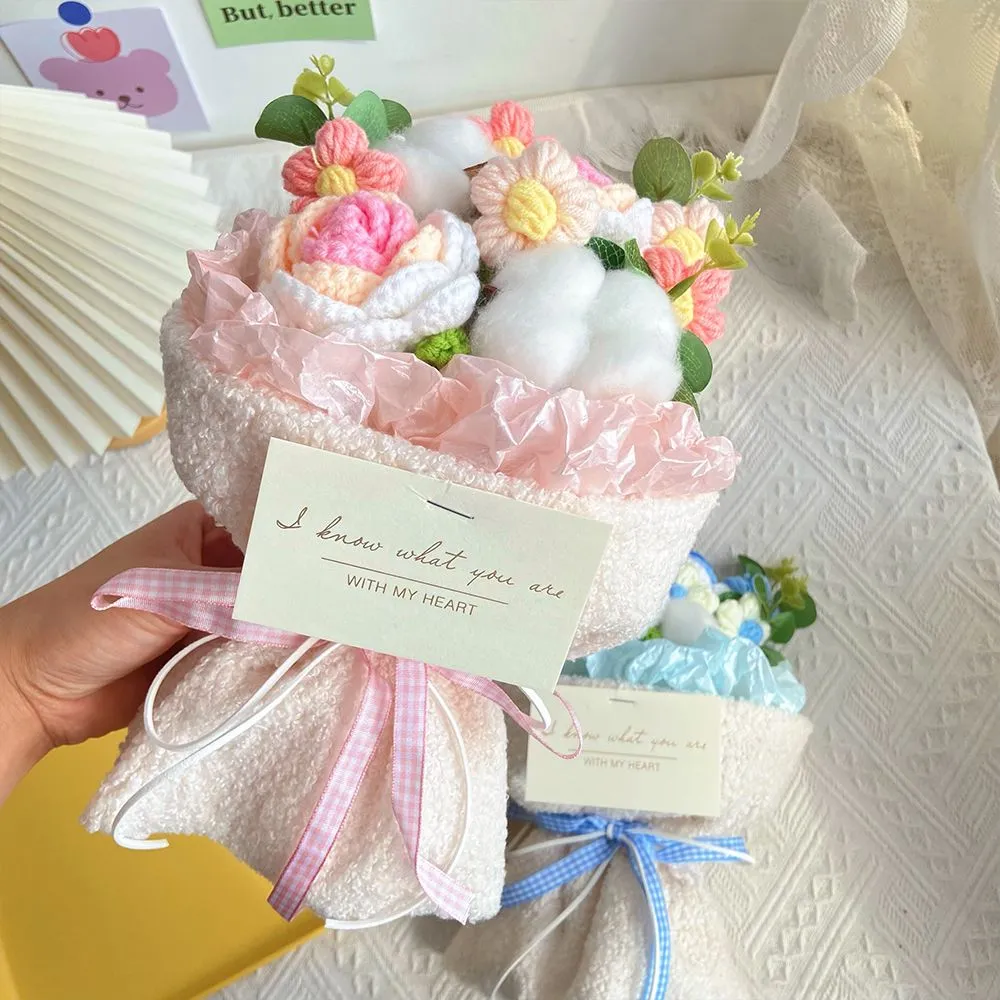 Handmade Crochet Flowers Bouquet Knitted Flowers Bouquet
