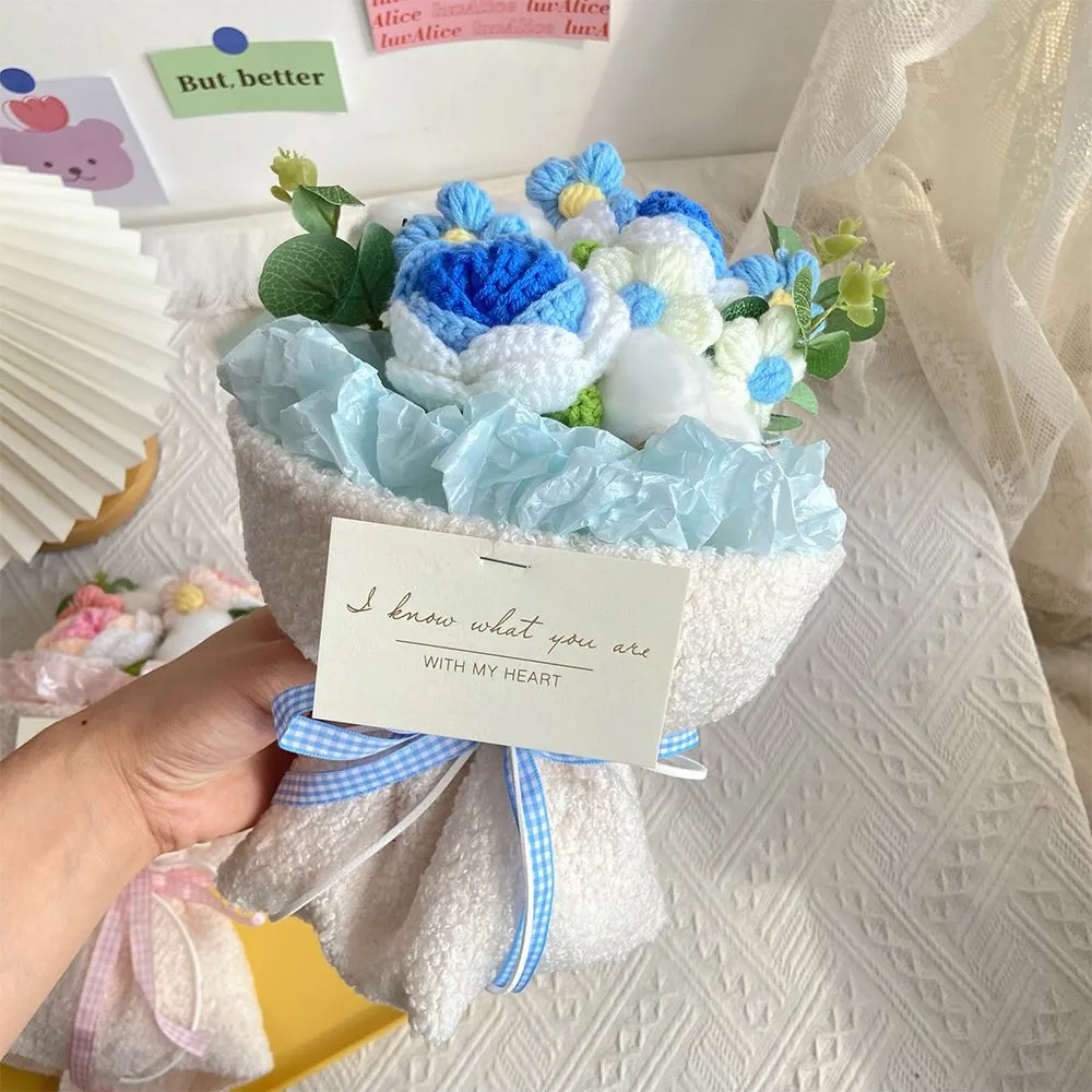 Handmade Crochet Flowers Bouquet Knitted Flowers Bouquet