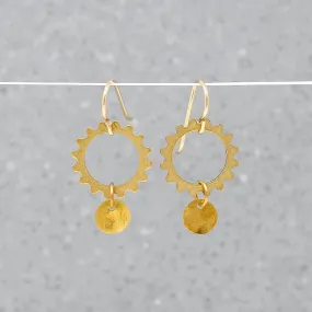 Industrial Vintage Brass Earrings by Brin