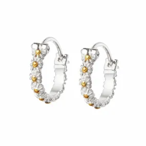 Iota Daisy Hoop Earrings Sterling Silver