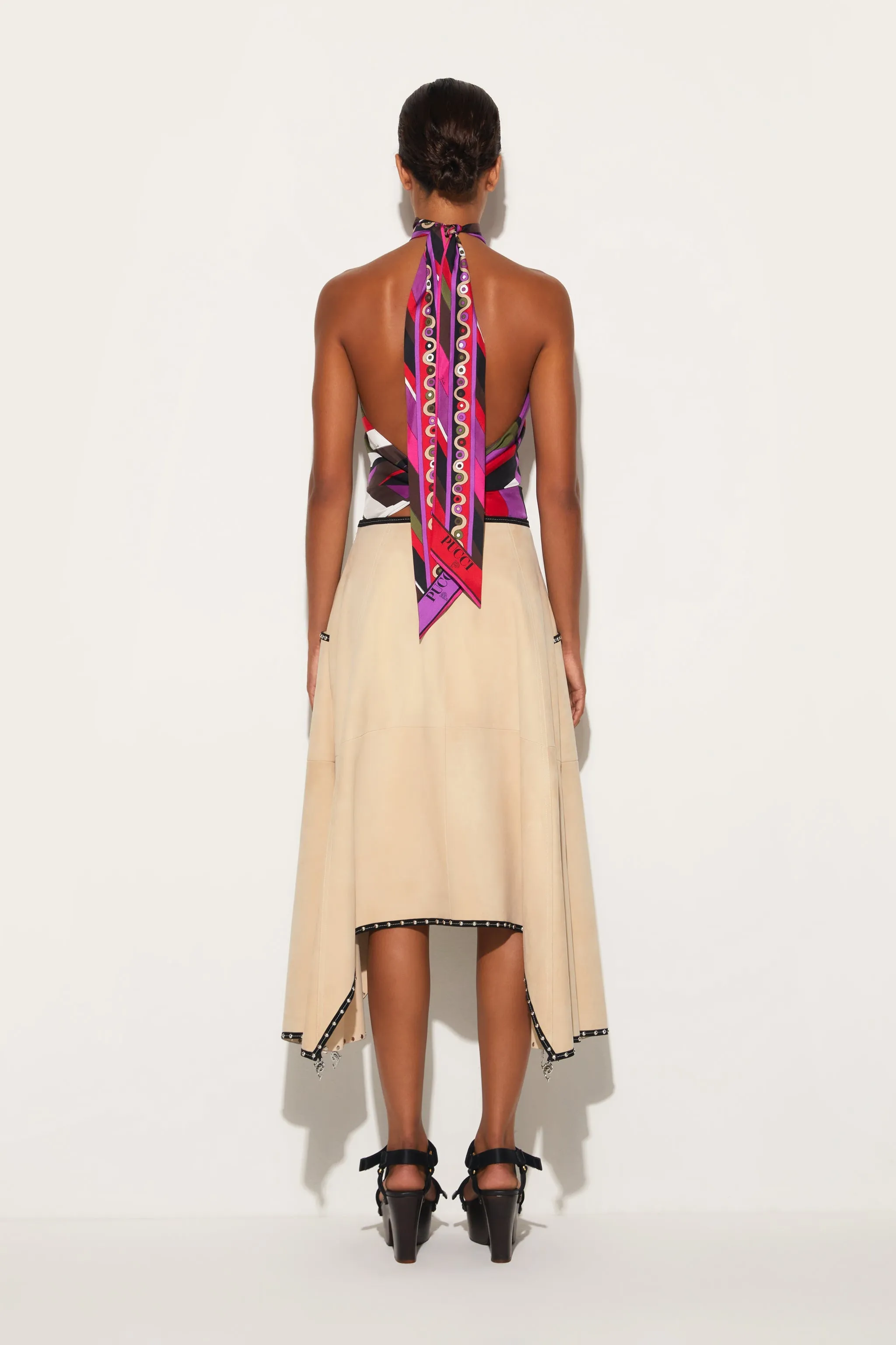 Iride-Print Silk-Twill Top