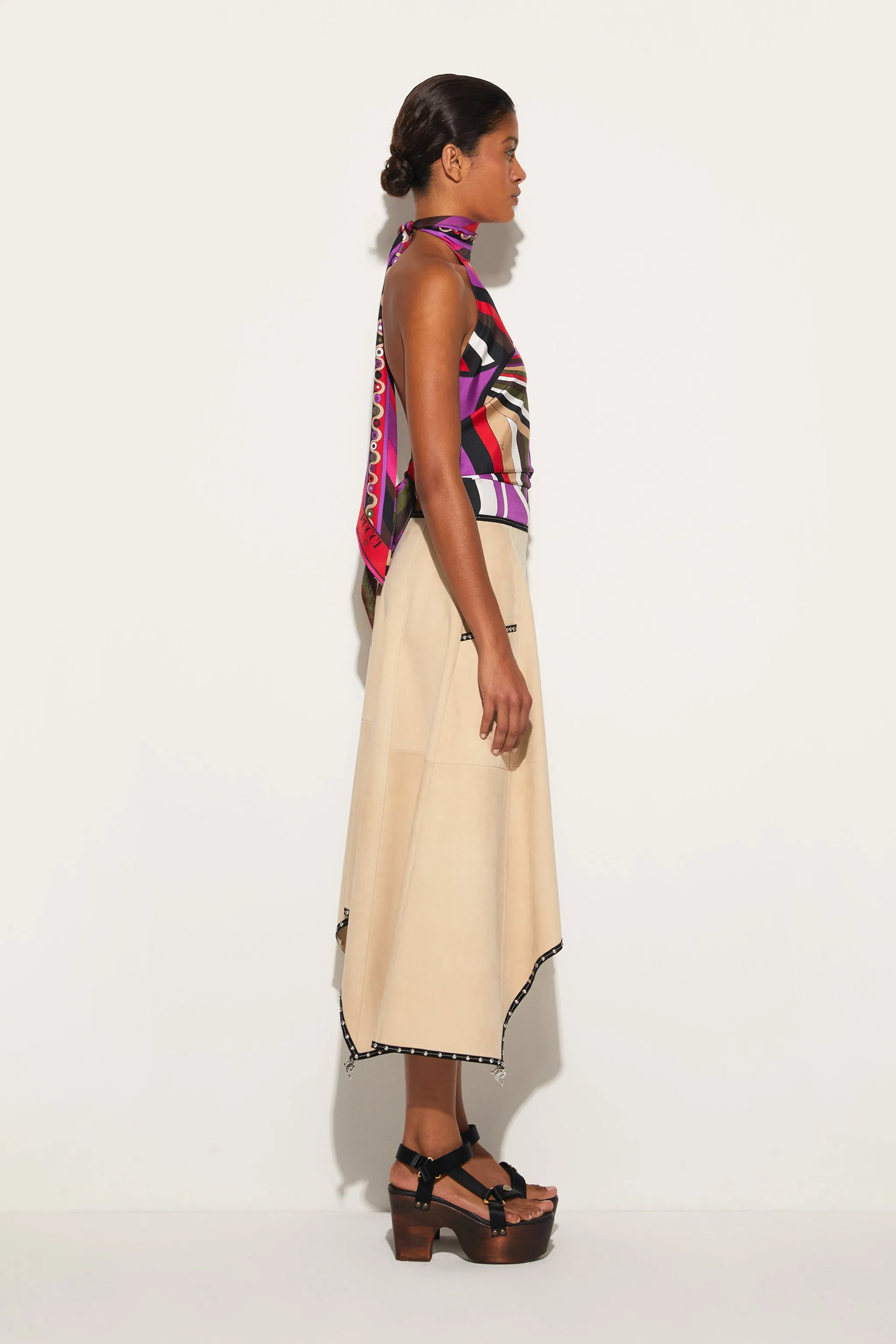 Iride-Print Silk-Twill Top