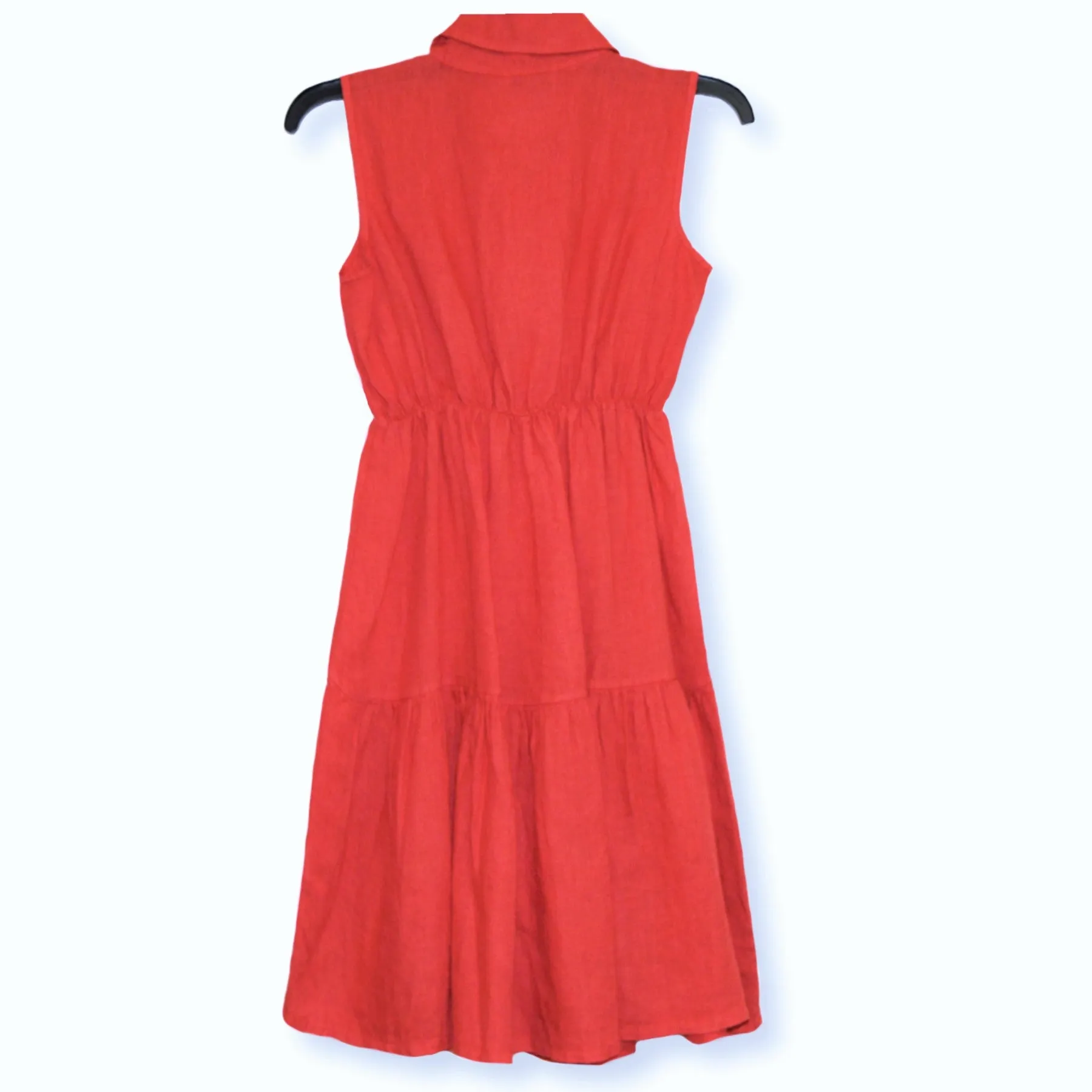 LE RAGAZZE 100% Linen Tiered Made in Italy Mini Dress