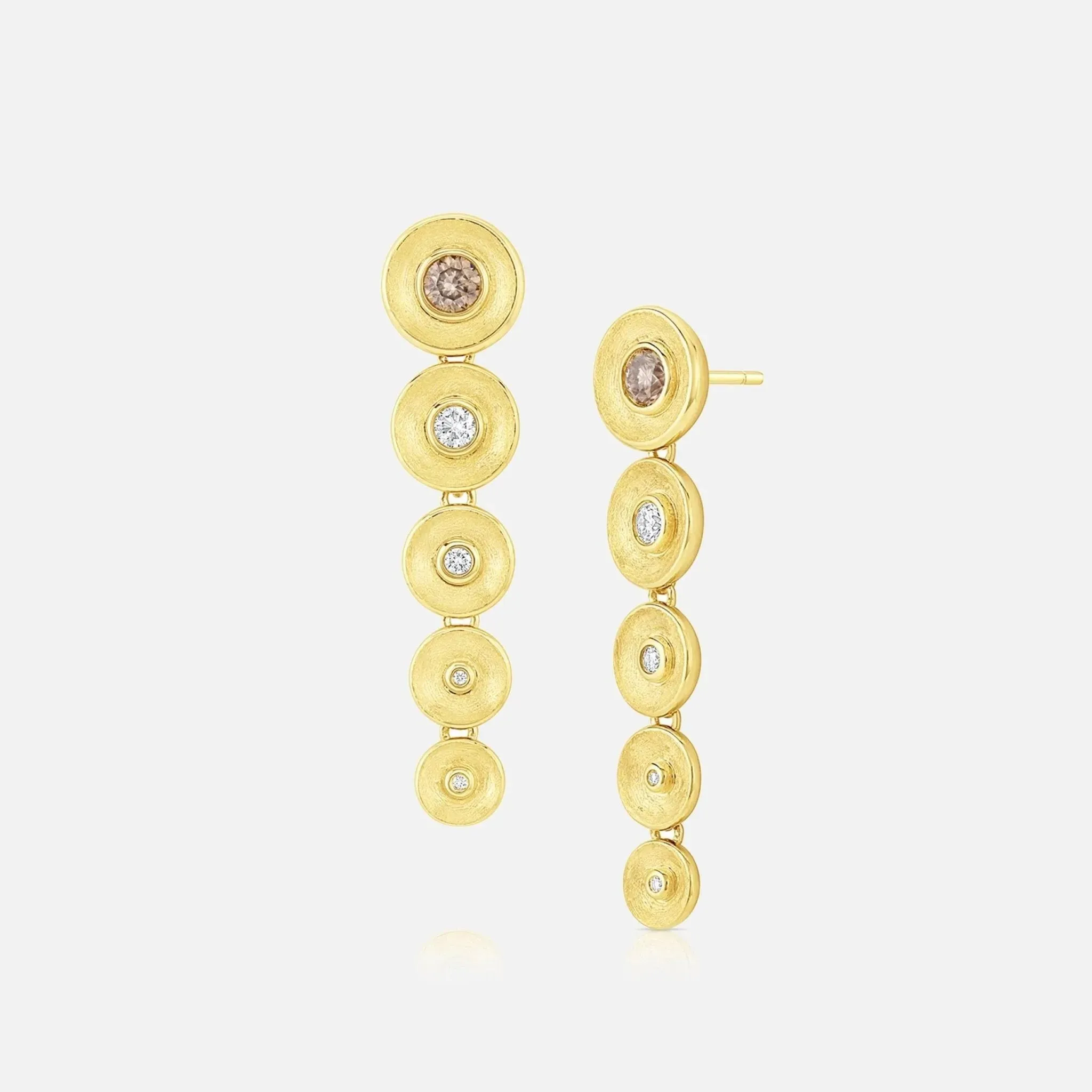 Long Drop Bezel Earrings