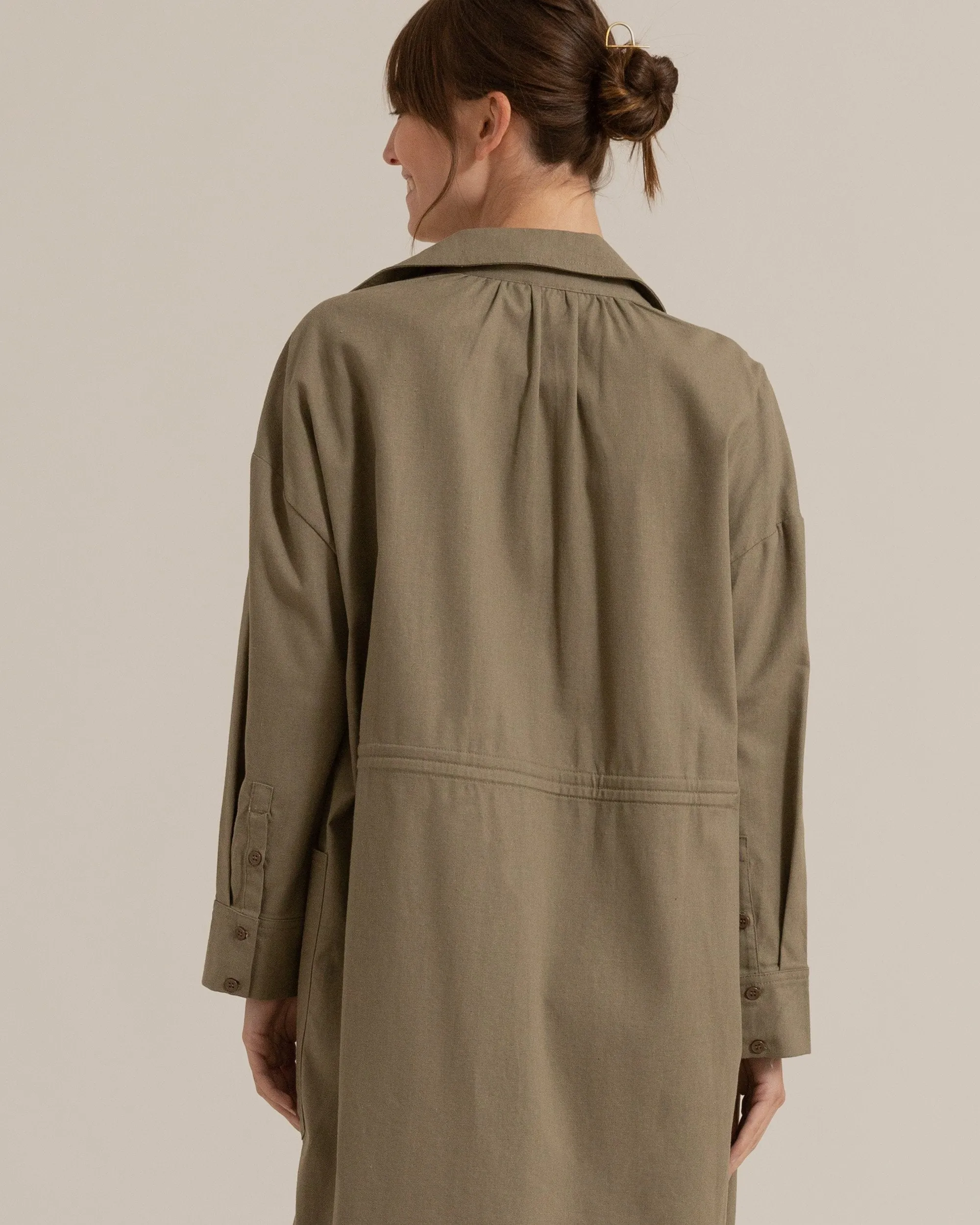 Octavia Button-Front Trench Coat