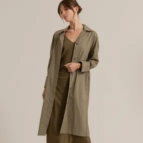 Octavia Button-Front Trench Coat