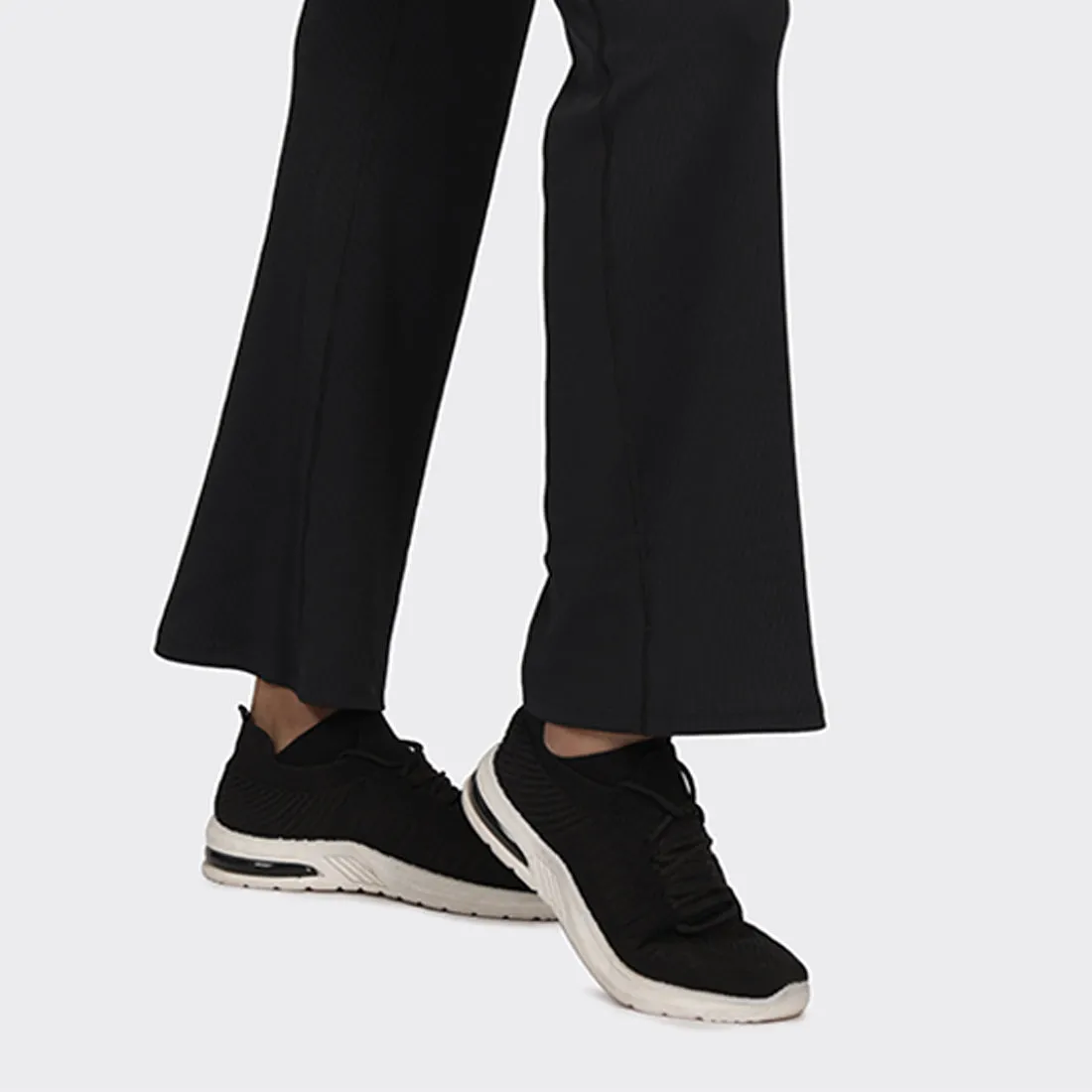Overlap Ribbed Flare Pants