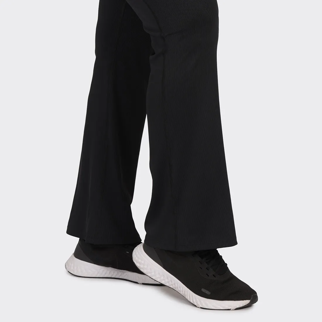 Overlap Ribbed Flare Pants