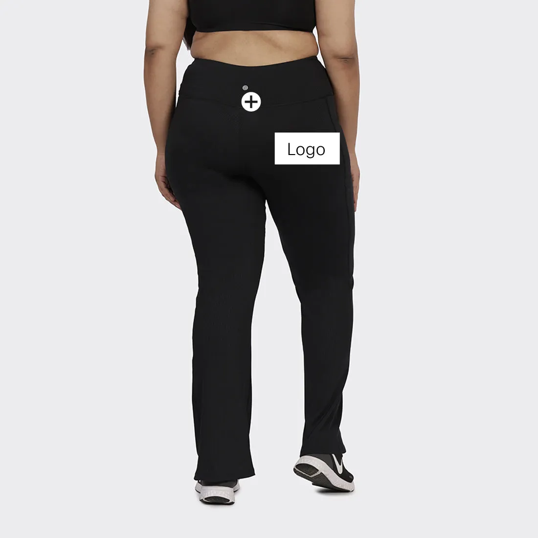 Overlap Ribbed Flare Pants
