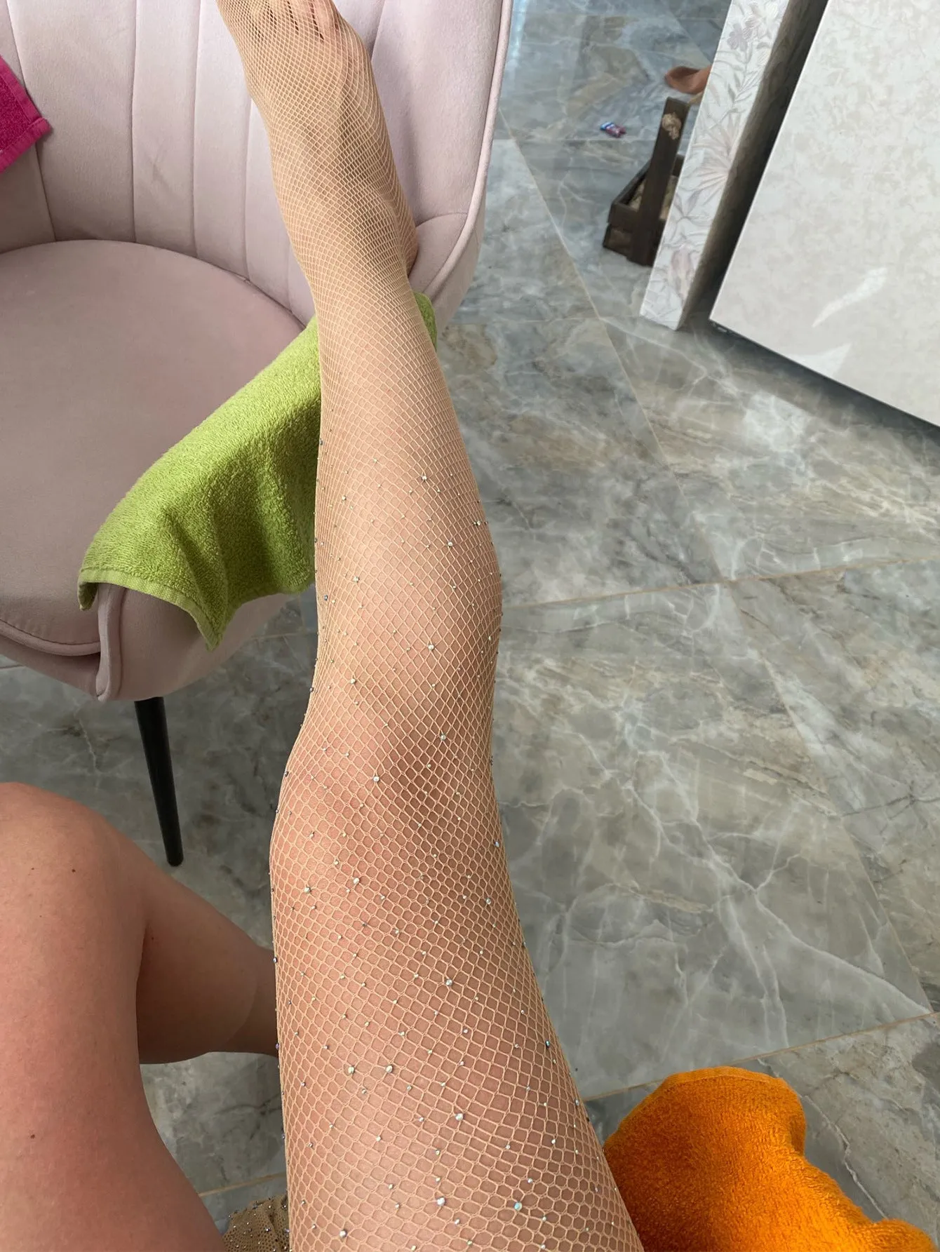 Pantyhose With Diamond, Fishnet Mesh  Hollow-out