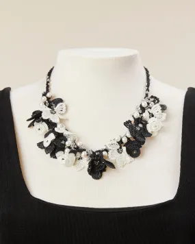 Pearl Bouquet Choker - Black/White