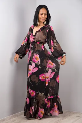 Pink Floral Chiffon dress Pink Floral Chiffon dress