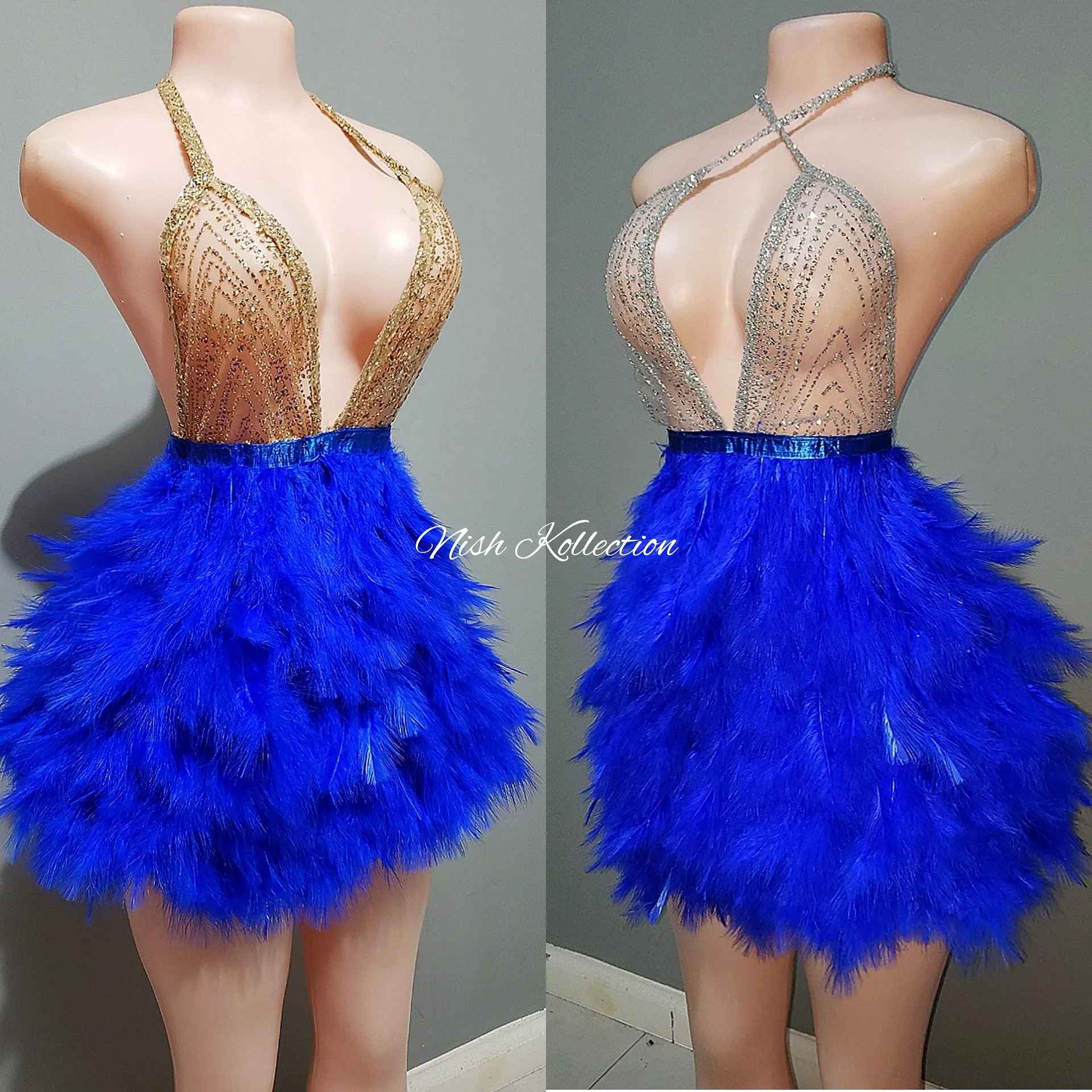 Sia feather mini dress