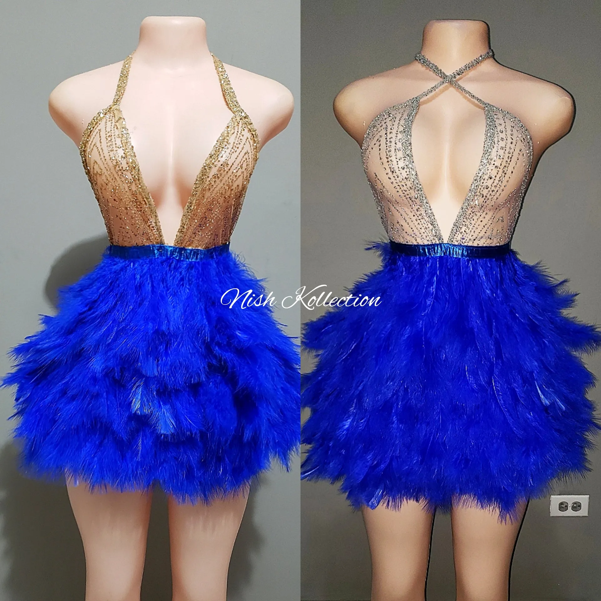 Sia feather mini dress