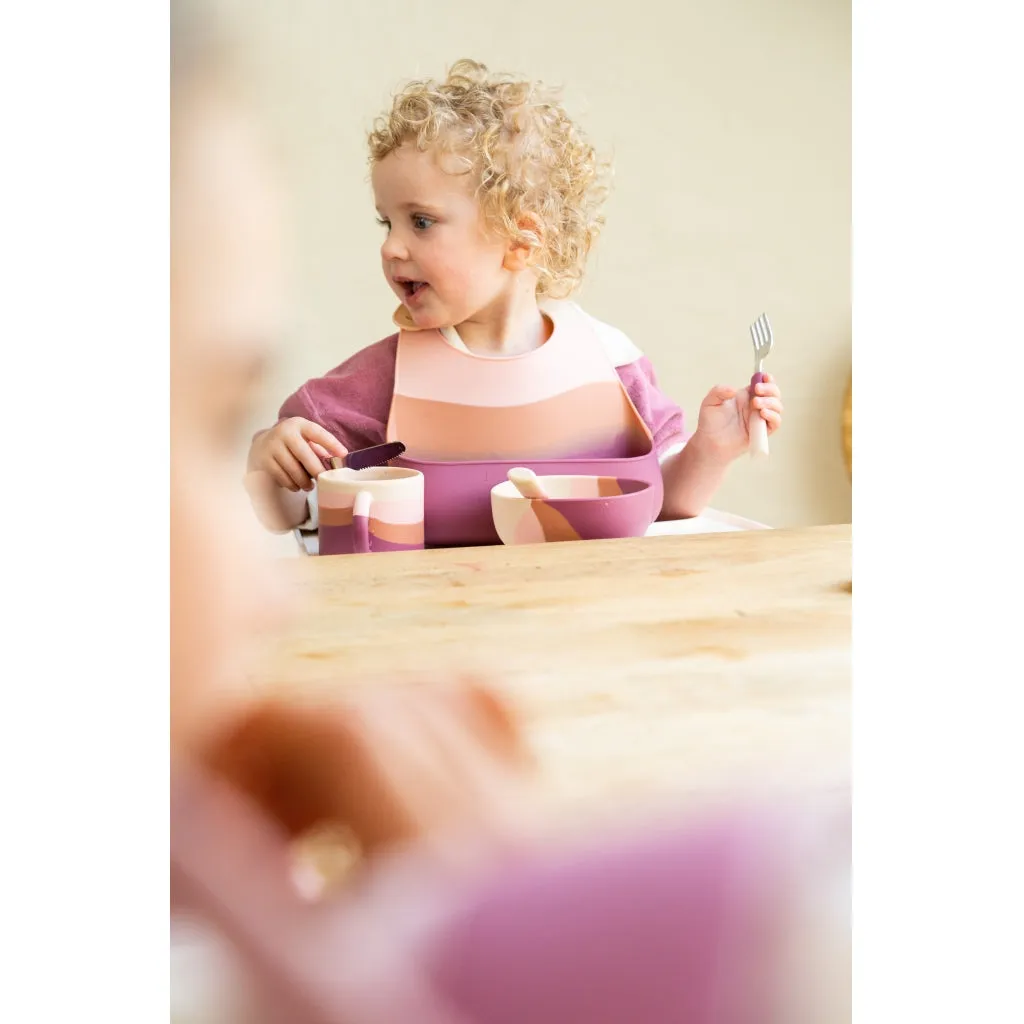 Silicone Bib | Color Splash Collection - Mauve Rose Ombre
