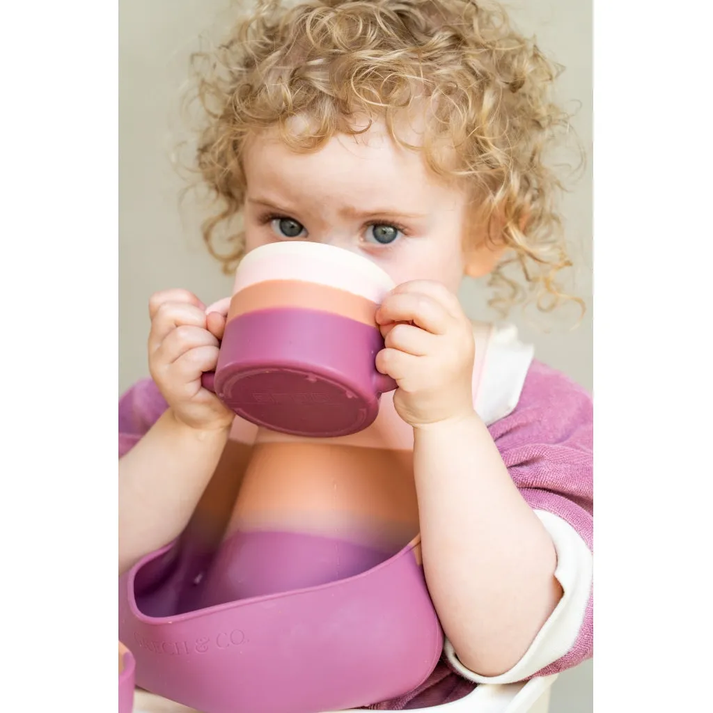 Silicone Bib | Color Splash Collection - Mauve Rose Ombre