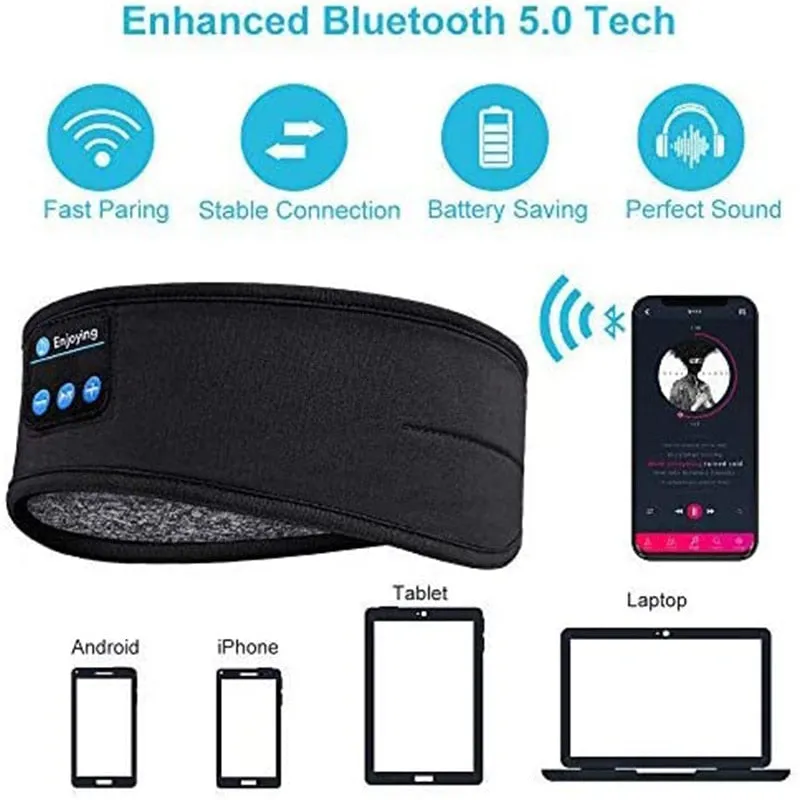 Sleep headphones bluetooth headscarf headband
