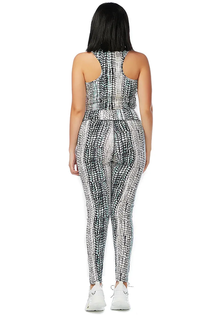 snake print yoga co-ord set