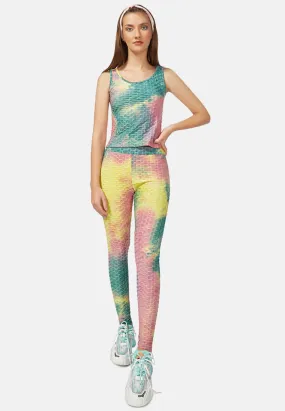 tie dye fitness yoga co-ord set