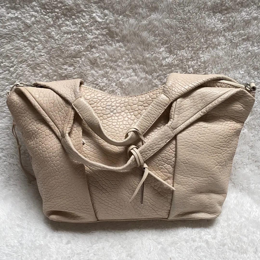 Vince Camuto Convertible Lamb Leather Pleated Tote Bag, Steph, Seashell