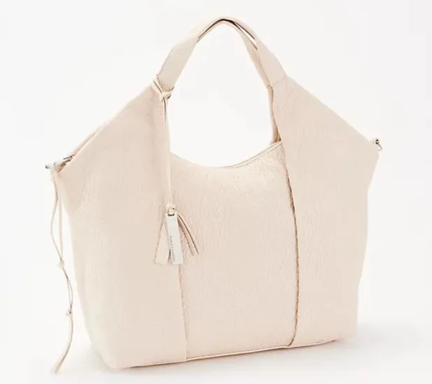 Vince Camuto Convertible Lamb Leather Pleated Tote Bag, Steph, Seashell