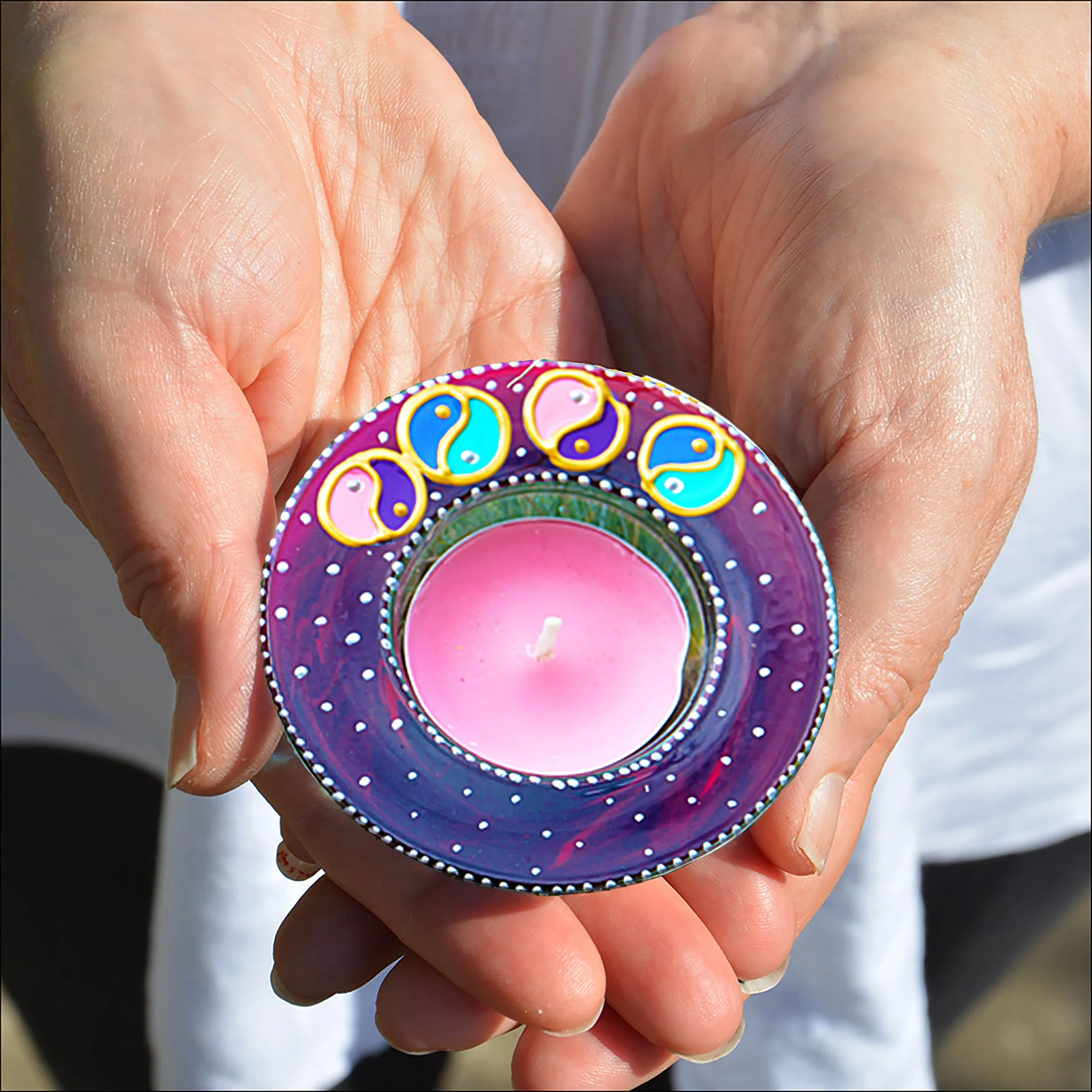 Yin Yang Personalised Balance Tealight Holder